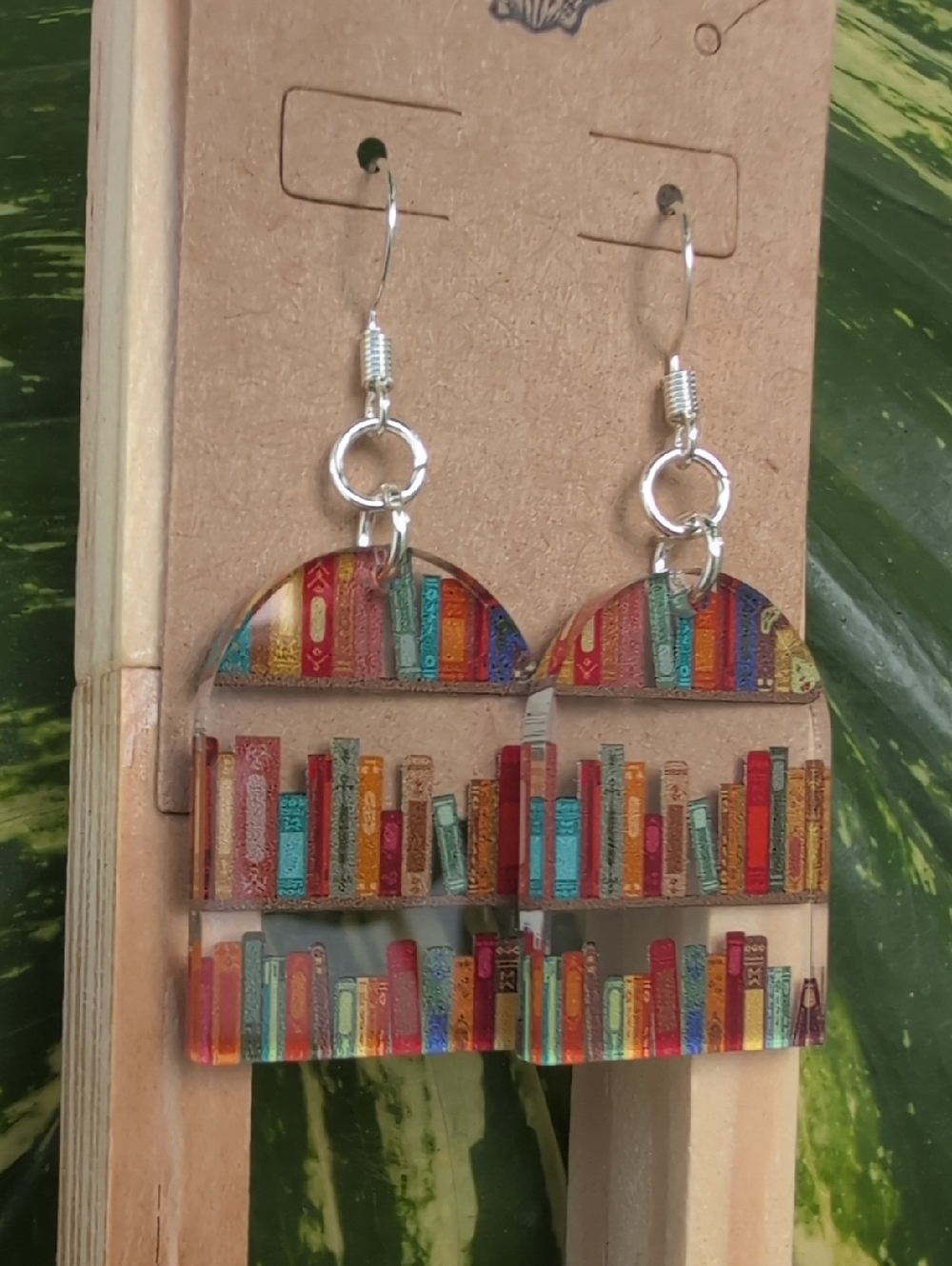 Library Shelf Arch Earrings - Book Lovers, Teachers, Students - Picture 2 of 3